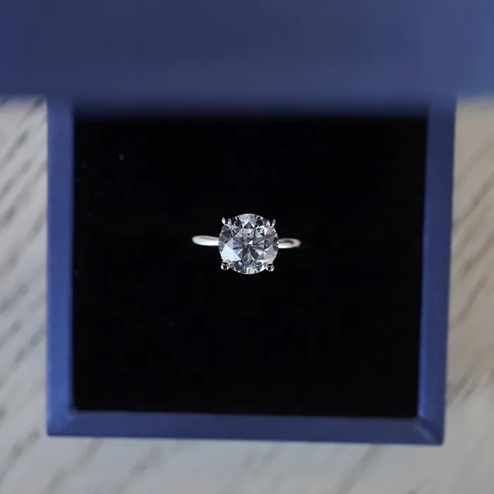 Carat Co Rings Round Solitaire Diamond Gallery Engagement Ring