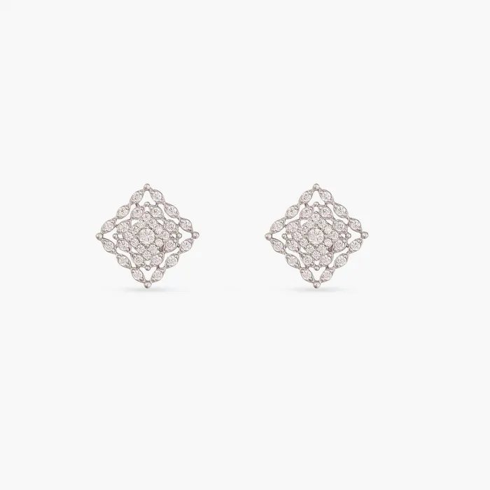 Carre CZ Silver Classic Studs SILVER Rings