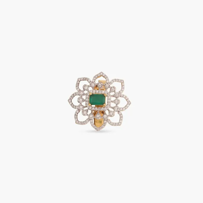 Classic Floral CZ Silver Ring SILVER Rings