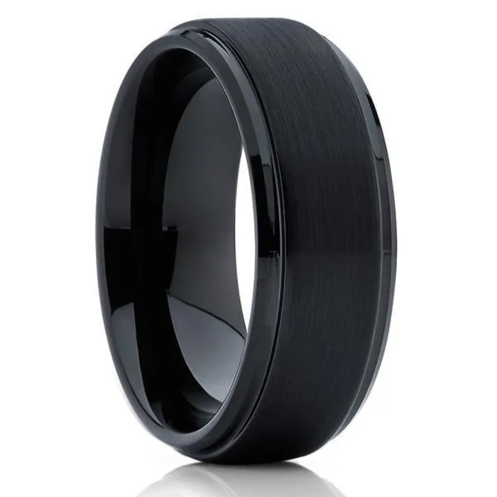 Clean Casting Jewelry Black Wedding Ring Black Tungsten Ring Tungsten Wedding Band Black Ring Rings