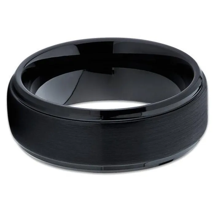 Clean Casting Jewelry Black Wedding Ring Black Tungsten Ring Tungsten Wedding Band Black Ring Rings