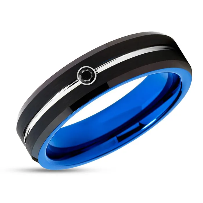 Clean Casting Jewelry Rings Black Diamond Ring Blue Tungsten Ring Tungsten Wedding Band Engagement Ring Clean Casting Jewelry Rings Black Diamond Ring Blue Tungsten Ring Tungsten Wedding Band Engagement Ring