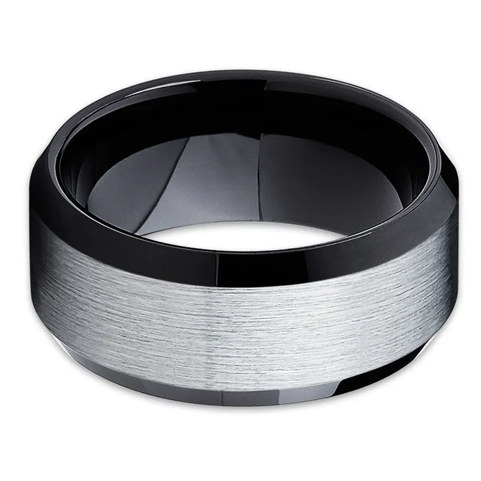 Clean Casting Jewelry Rings Black Tungsten Ring Black Wedding Ring Silver Wedding Ring Black Tungsten Ring