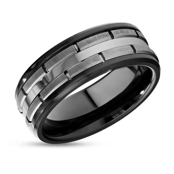 Clean Casting Jewelry Rings Black Tungsten Ring Mens Wedding Band Ceramic Wedding Ring Groove Ring Clean Casting Jewelry Rings Black Tungsten Ring Mens Wedding Band Ceramic Wedding Ring Groove Ring