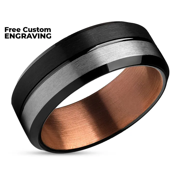 Clean Casting Jewelry Rings Black Wedding Ring Espresso Wedding Ring Black Tungsten Ring Wedding Band