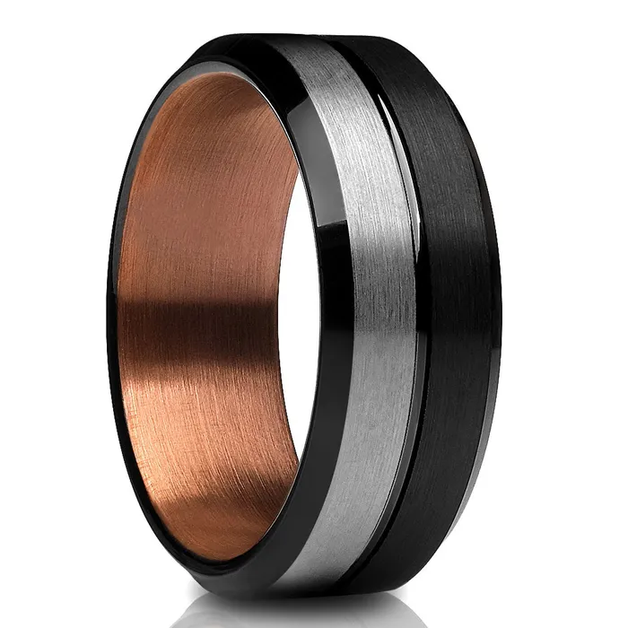 Clean Casting Jewelry Rings Black Wedding Ring Espresso Wedding Ring Black Tungsten Ring Wedding Band