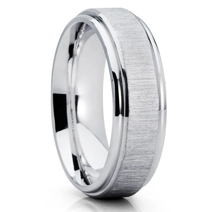 Clean Casting Jewelry Rings Titanium Wedding Band White Titanium Titanium Wedding Ring Wedding Ring