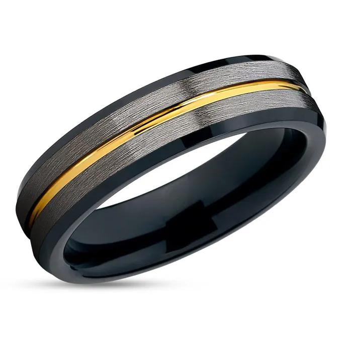 Clean Casting Jewelry Rings Yellow Gold Tungsten Ring Black Tungsten Ring Gunmetal Wedding Ring Tungsten Clean Casting Jewelry Rings Yellow Gold Tungsten Ring Black Tungsten Ring Gunmetal Wedding Ring Tungsten