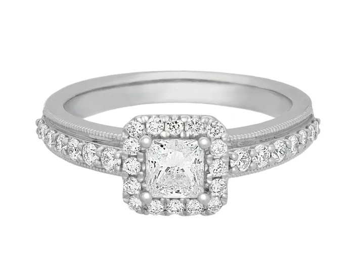 Complete White Gold Engagement Ring International Diamond Center Rings