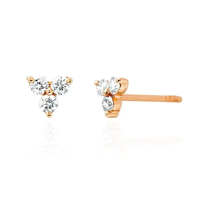 Diamond Trio Stud Earring EF Collection Earrings