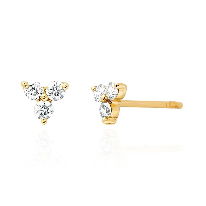 Diamond Trio Stud Earring EF Collection Earrings