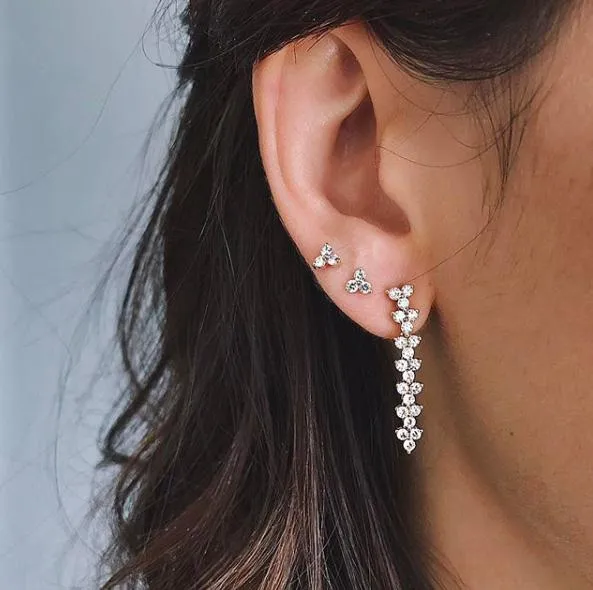 Diamond Trio Stud Earring EF Collection Earrings