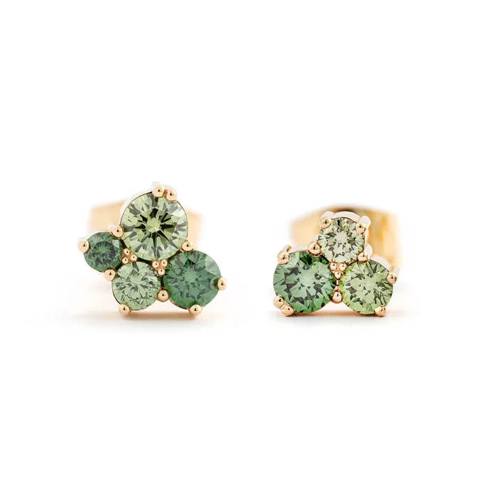 Earrings Design Jussi Louesalmi Keto Meadow earrings Color diamonds Green 4 Color diamonds Green 3