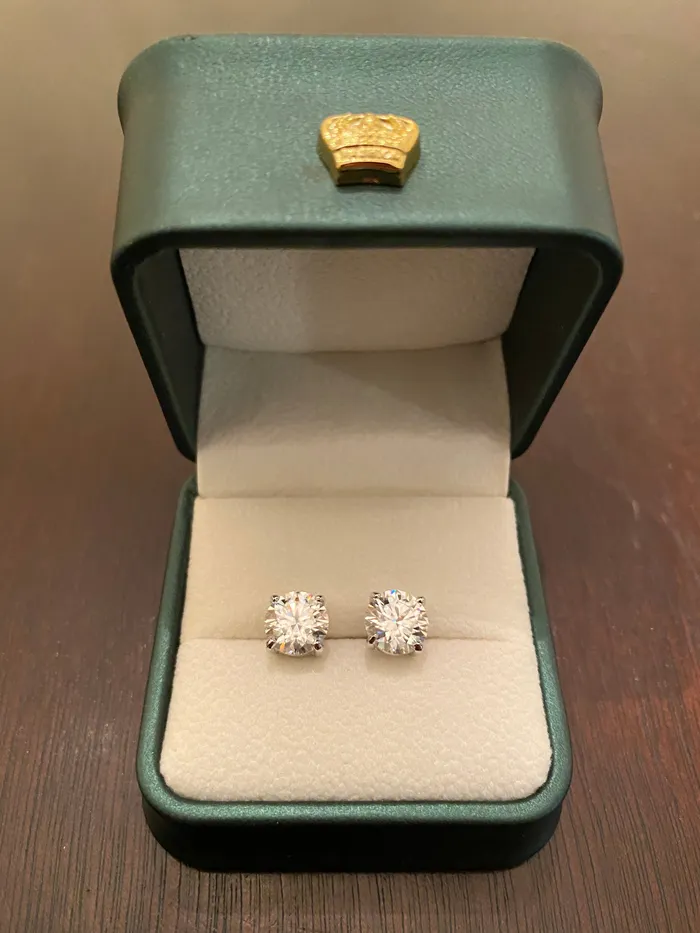 Earrings DripGawd Jewelry 8mm Round Cut Moissanite Earrings