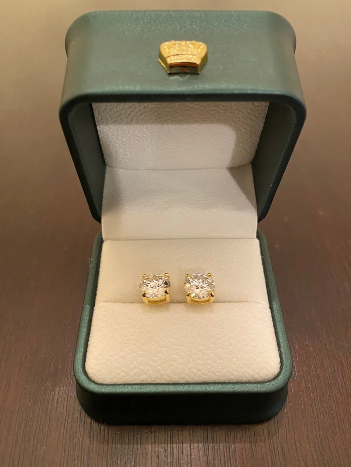 Earrings DripGawd Jewelry 8mm Round Cut Moissanite Earrings