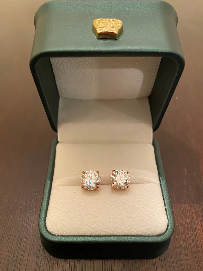 Earrings DripGawd Jewelry 8mm Round Cut Moissanite Earrings