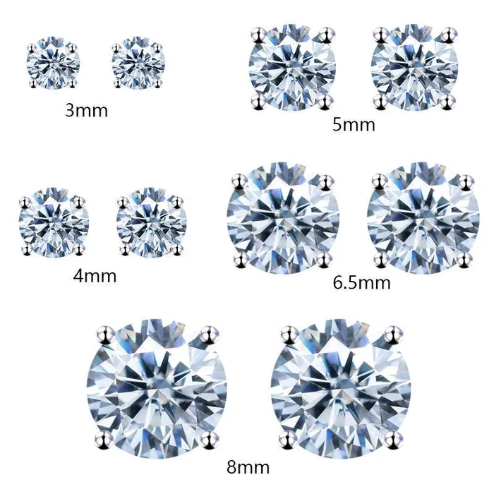 Earrings DripGawd Jewelry 8mm Round Cut Moissanite Earrings