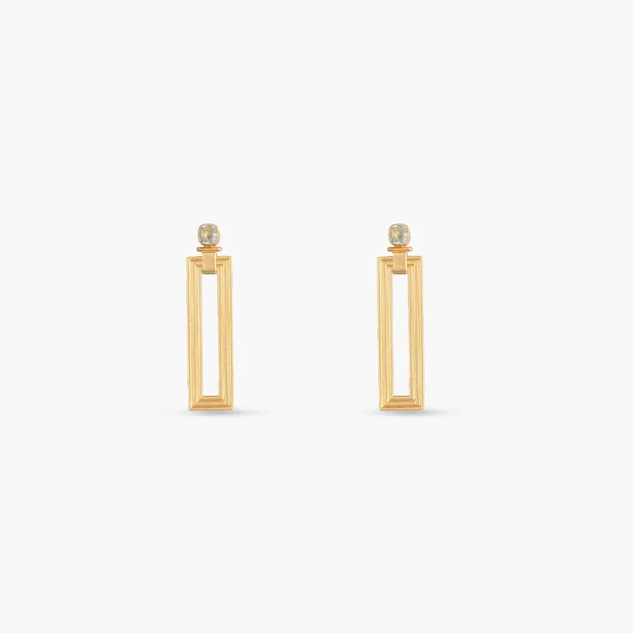Earrings Dune Rectangular Silver Drop Earrings SILVER