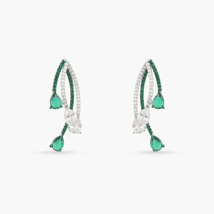 Earrings Emeraude Radiant Silver Jacket Earrings SILVER