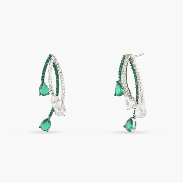 Earrings Emeraude Radiant Silver Jacket Earrings SILVER