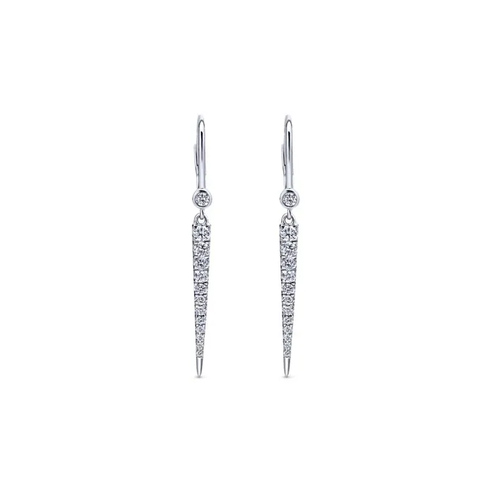 Earrings International Diamond Center Gabriel Kaslique Collection White Gold Diamond Fasion Drop Earrings 034 CTW