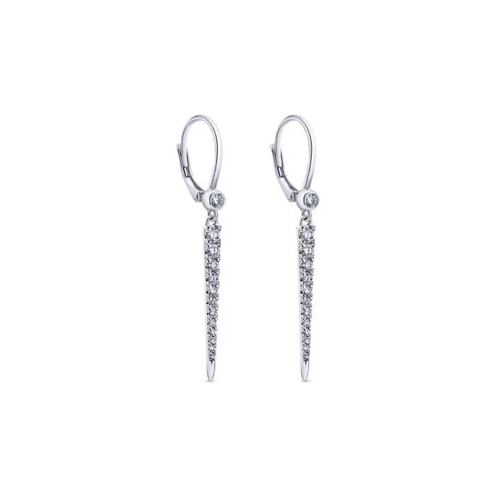 Earrings International Diamond Center Gabriel Kaslique Collection White Gold Diamond Fasion Drop Earrings 034 CTW Earrings International Diamond Center Gabriel Kaslique Collection White Gold Diamond Fasion Drop Earrings 034 CTW