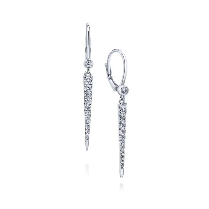 Earrings International Diamond Center Gabriel Kaslique Collection White Gold Diamond Fasion Drop Earrings 034 CTW Earrings International Diamond Center Gabriel Kaslique Collection White Gold Diamond Fasion Drop Earrings 034 CTW
