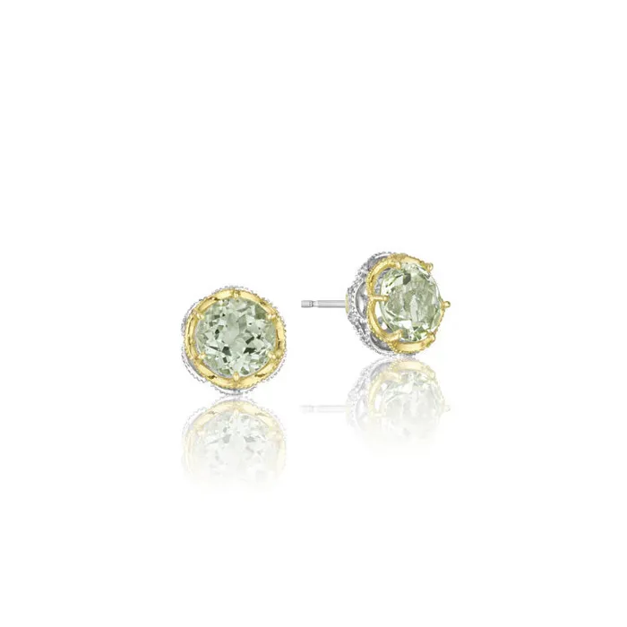 Earrings International Diamond Center Tacori Crescent Crown Collection Prasiolite Stud Earrings Earrings International Diamond Center Tacori Crescent Crown Collection Prasiolite Stud Earrings