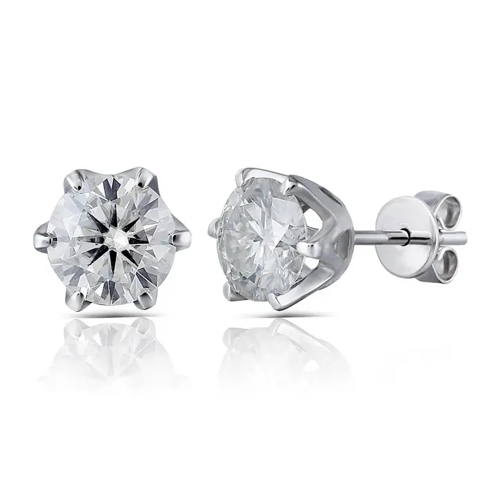 Earrings Luxus Moissanite Rings Jewelry 14k White Gold Moissanite Stud Earrings Set 2ctw