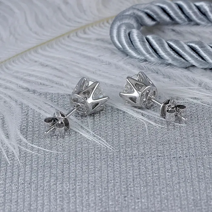 Earrings Luxus Moissanite Rings Jewelry 14k White Gold Moissanite Stud Earrings Set 2ctw