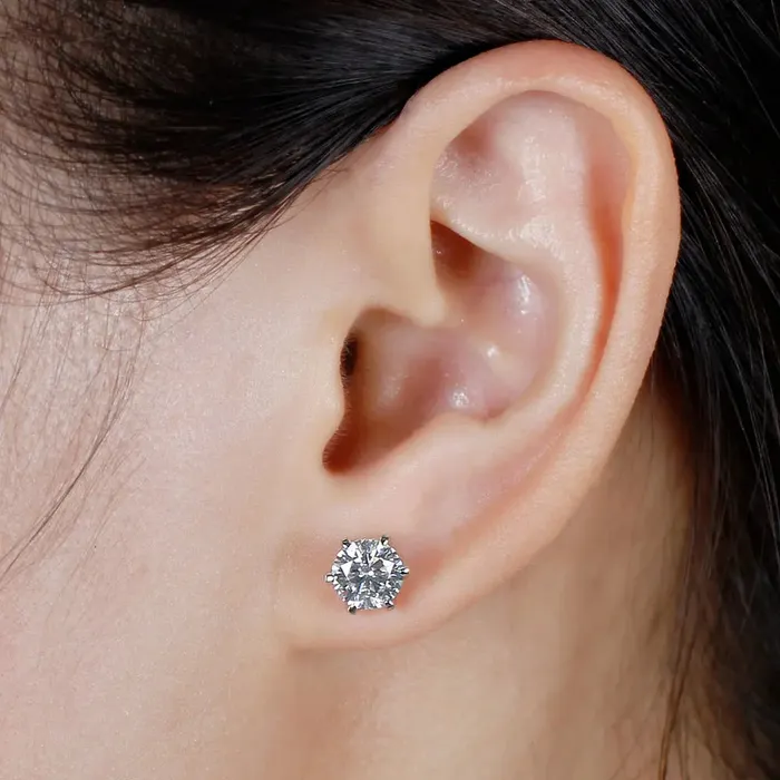 Earrings Luxus Moissanite Rings Jewelry 14k White Gold Moissanite Stud Earrings Set 2ctw