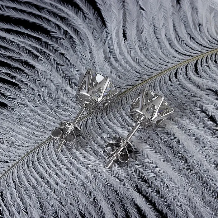 Earrings Luxus Moissanite Rings Jewelry 14k White Gold Moissanite Stud Earrings Set 2ctw