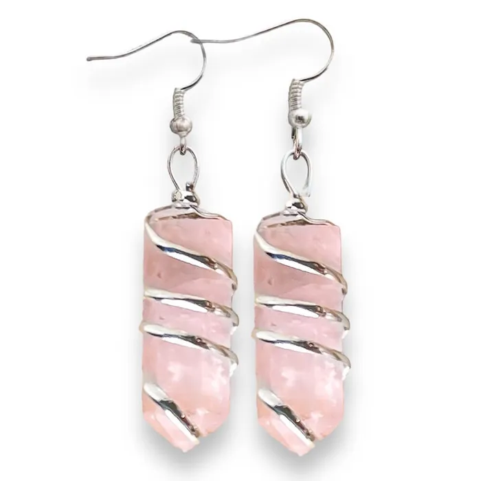 Earrings Magic Crystals Gemstone Spiral Wrapped Earrings