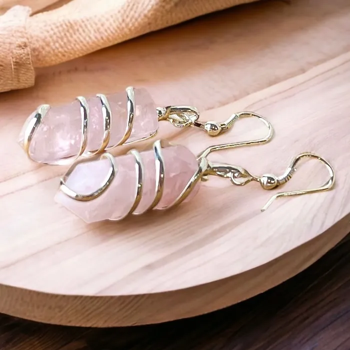 Earrings Magic Crystals Gemstone Spiral Wrapped Earrings
