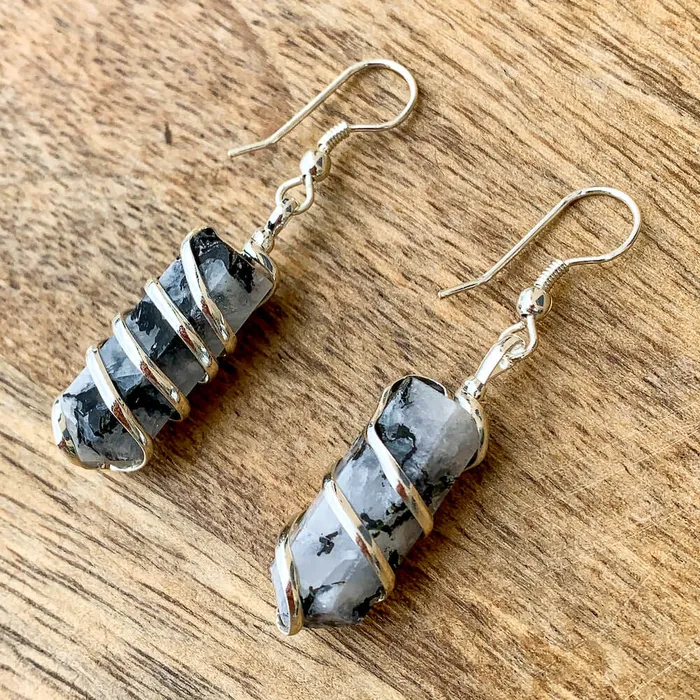 Earrings Magic Crystals Gemstone Spiral Wrapped Earrings
