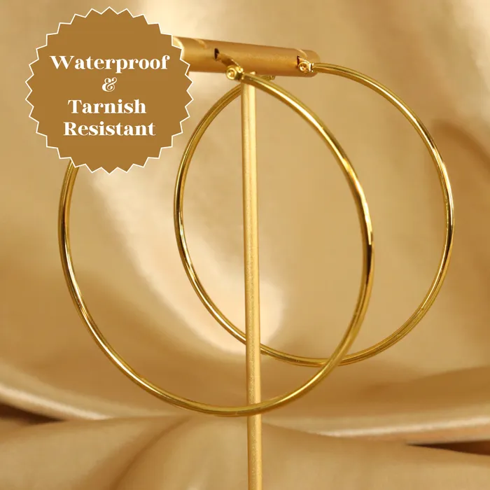 Earrings Omolola Jewellery Zainab 18ct gold plated Stainless steel Hoop Earrings