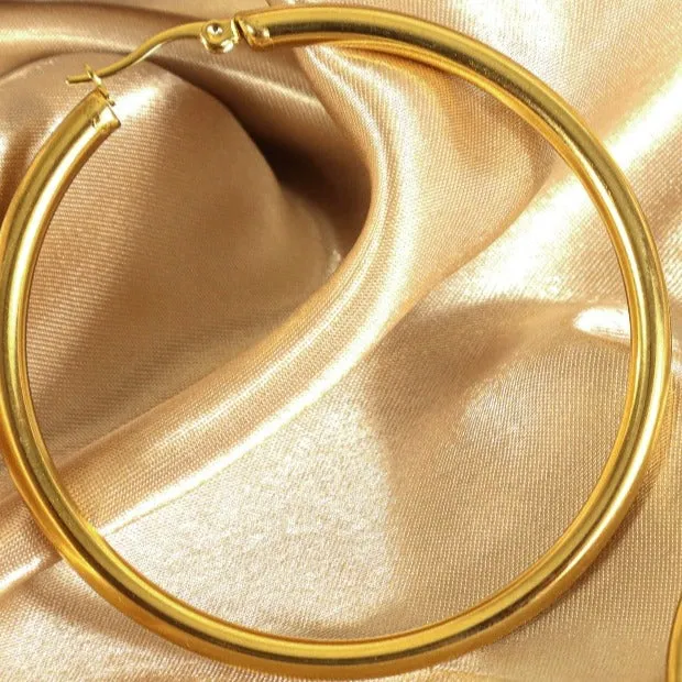 Earrings Omolola Jewellery Zainab 18ct gold plated Stainless steel Hoop Earrings