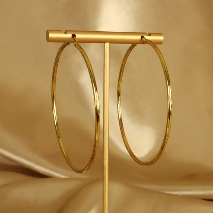 Earrings Omolola Jewellery Zainab 18ct gold plated Stainless steel Hoop Earrings