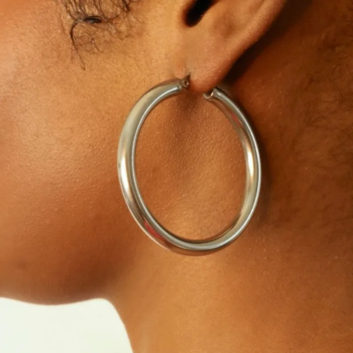 Earrings Omolola Jewellery Zainab 18ct gold plated Stainless steel Hoop Earrings