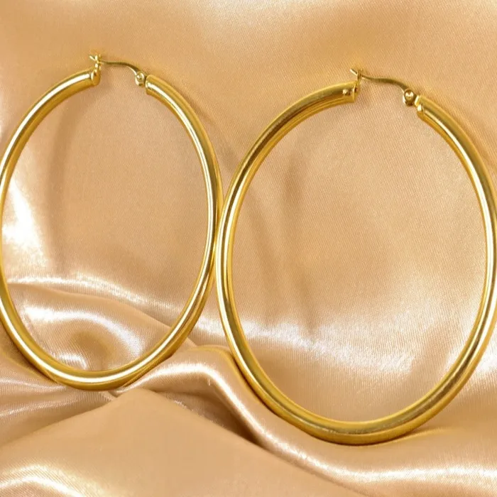 Earrings Omolola Jewellery Zainab 18ct gold plated Stainless steel Hoop Earrings