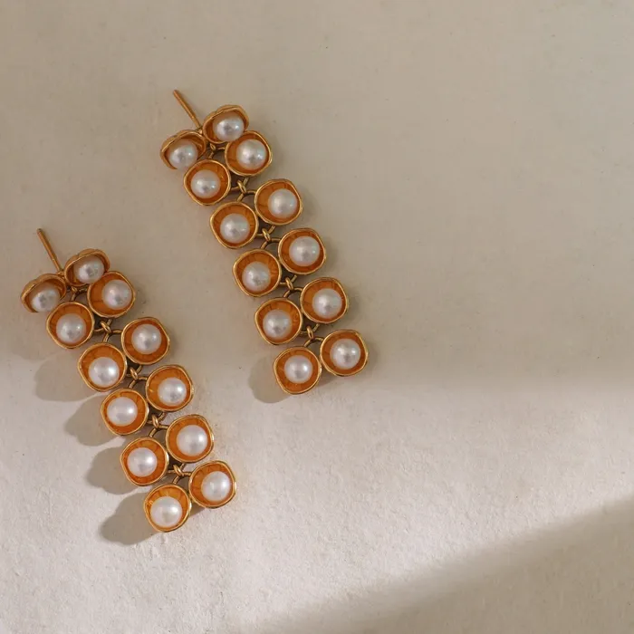 Earrings SILVER Kiva Pods Statement Silver Drop Earrings