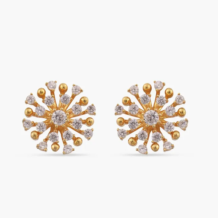 Earrings SILVER Nakshatra Silver CZ Stud Earrings