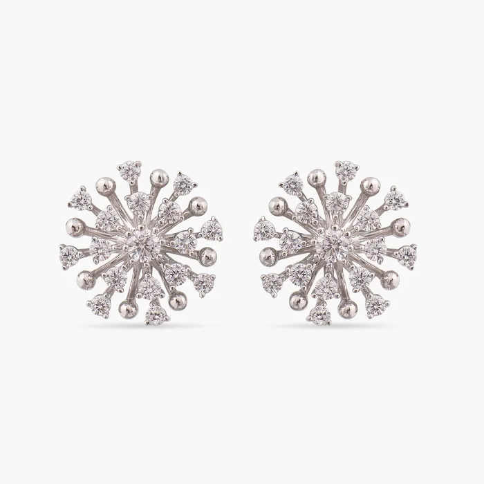 Earrings SILVER Nakshatra Silver CZ Stud Earrings