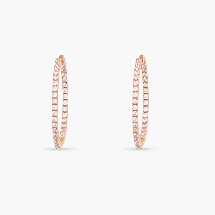 Earrings SILVER Sleek Spark CZ Silver Hoop Earrings