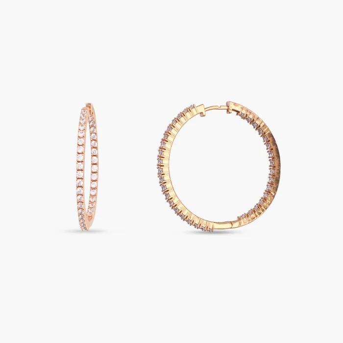 Earrings SILVER Sleek Spark CZ Silver Hoop Earrings