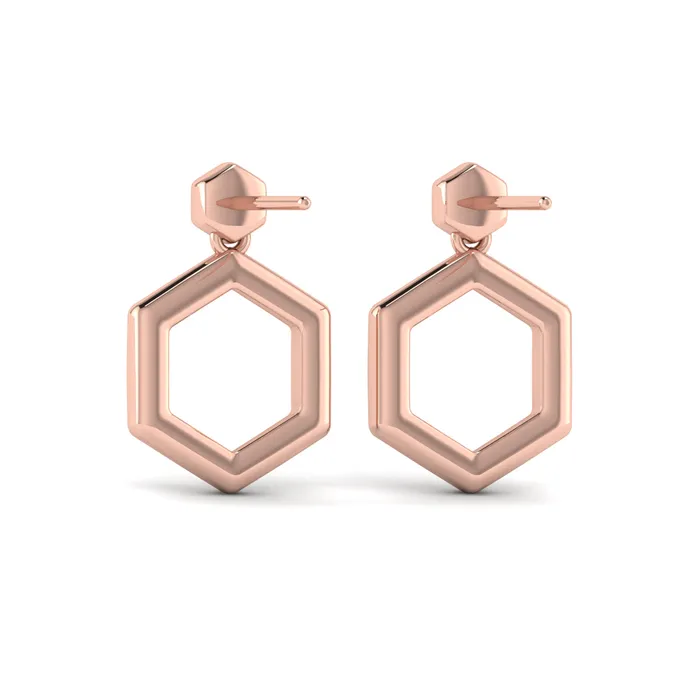 Earrings Vlora Serafina 14K Channel Set Diamond Open Honeycomb Drop Stud Earrings 059CTW Shop IDC estore