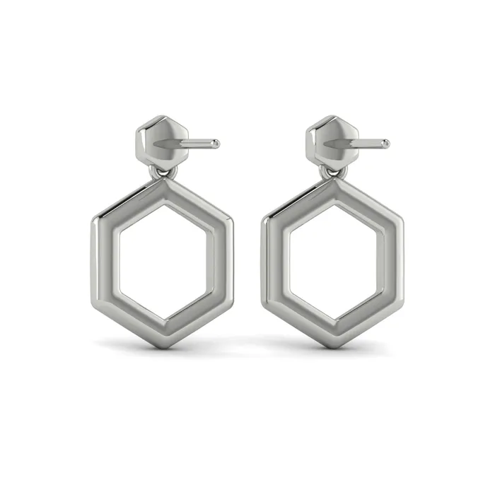 Earrings Vlora Serafina 14K Channel Set Diamond Open Honeycomb Drop Stud Earrings 059CTW Shop IDC estore