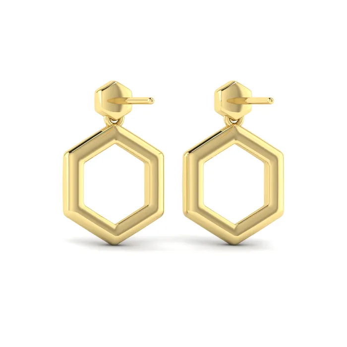 Earrings Vlora Serafina 14K Channel Set Diamond Open Honeycomb Drop Stud Earrings 059CTW Shop IDC estore