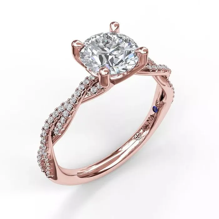 FANA Petite Twist Diamond Engagement Ring Setting International Diamond Center Rings