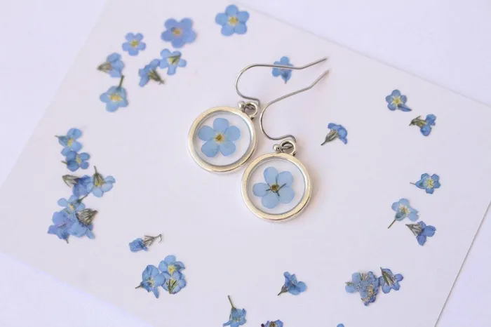 Fancy ForgetMeNot Brass Earrings Fancy Earrings